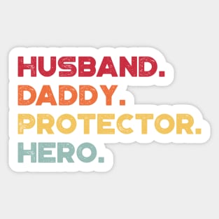 Husband Daddy Protector Hero Sunset Funny Father's Day Sticker